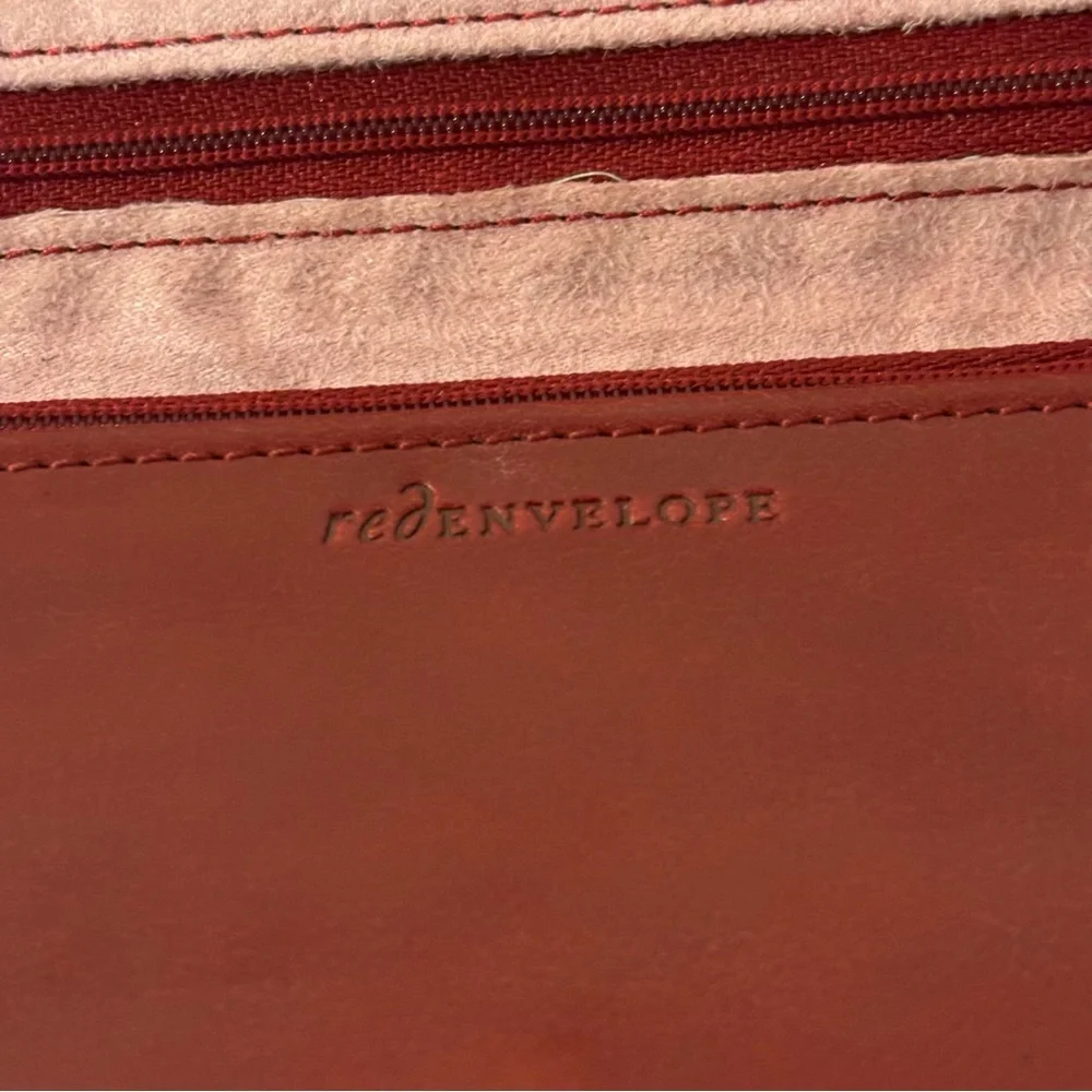 Red Envelope fold over snap travel jewelry wallet